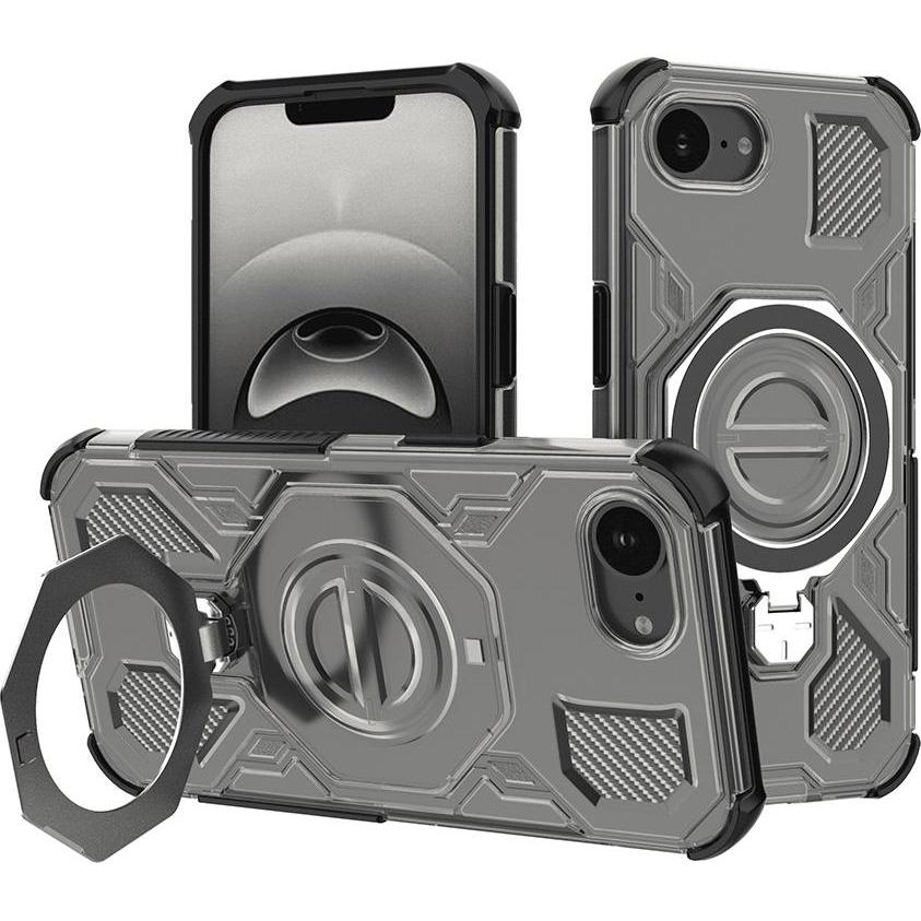 Techsuit - Carbon Shield PRO - iPhone 16e - Smoke Black (Apple iPhone 16e), Cover smartphone, Nero
