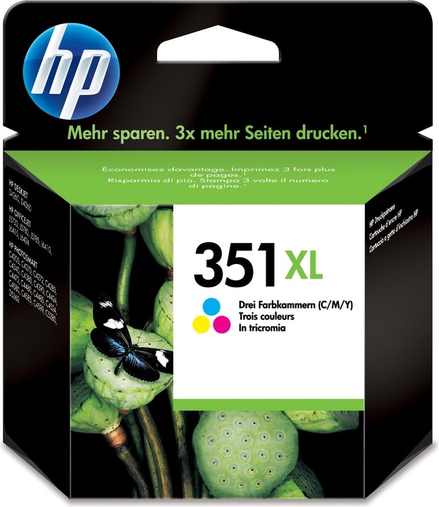Actual product image HP Original ink cartridge CB338EE (M, C, Y)