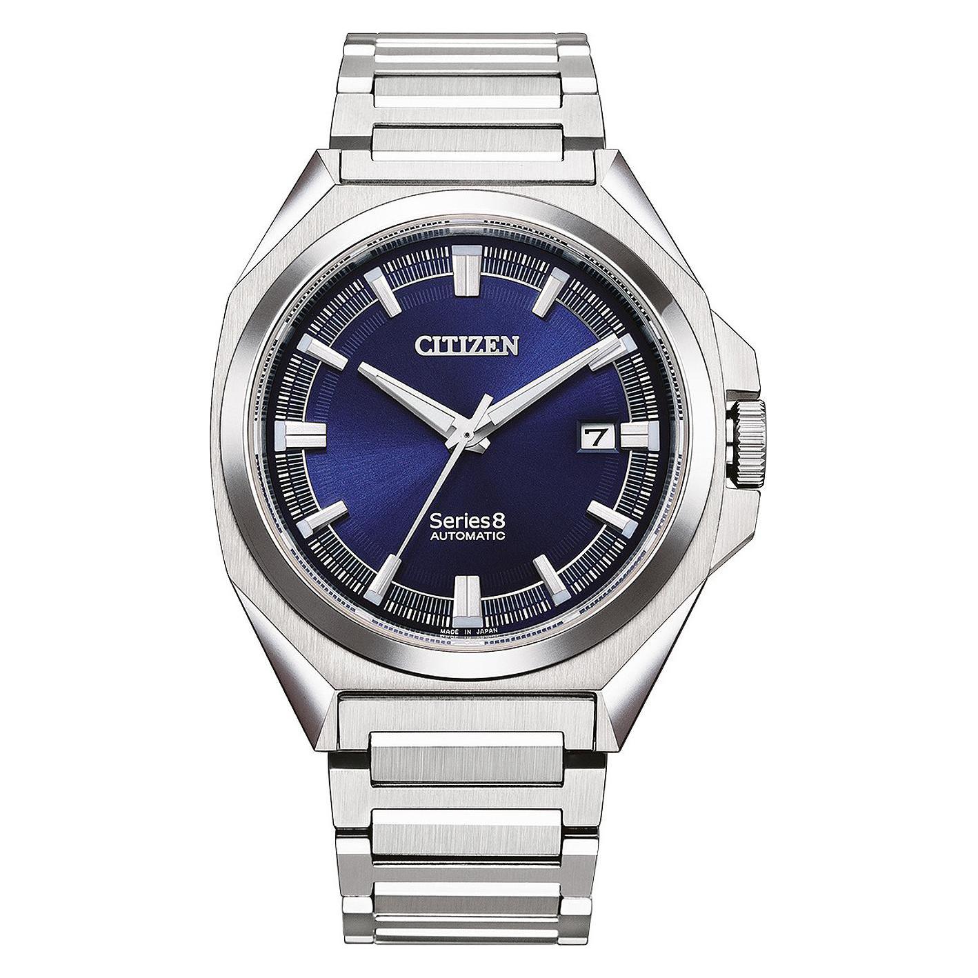 Citizen, Horloge, NB6010-81L Serie 8 Automatisch 40mm 10ATM, Blauw, (Analoog Horloge, 40 mm)