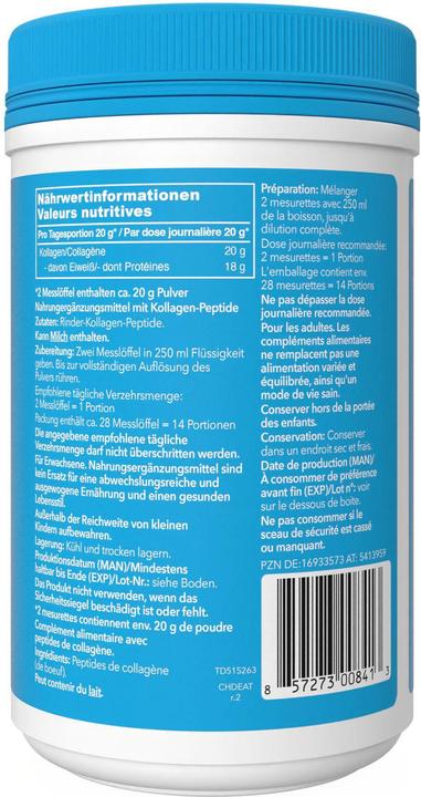 Valeurs nutritives et ingrédients Vital Proteins Peptides de collagène (1 pièce(s), Poudre, 284 g)