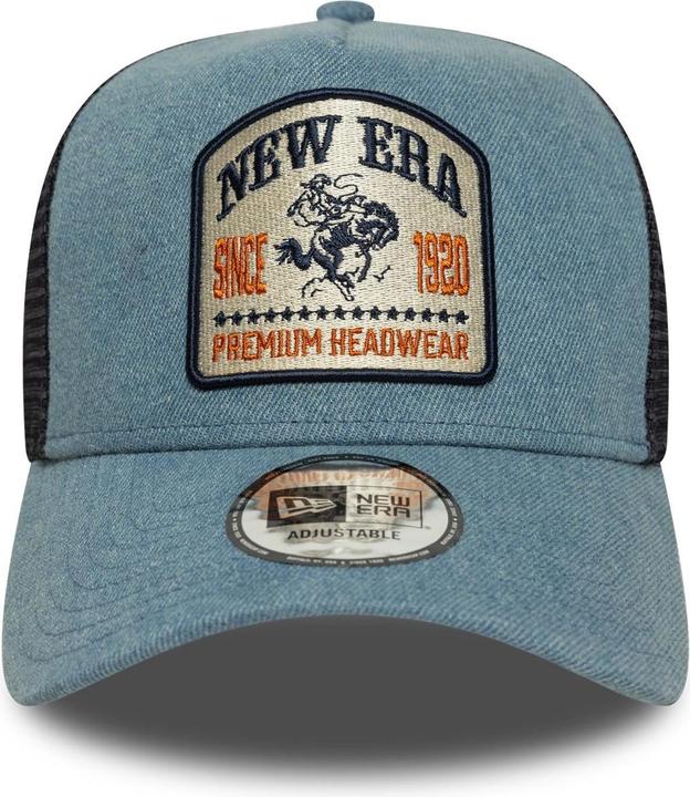 Produktbild New Era A-Frame Mesh Trucker Cap - Denim Patch Sky Blue