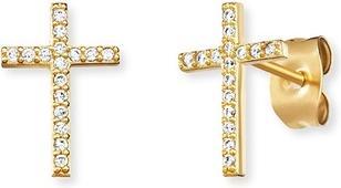 Image du produit Engelsrufer Boucles d'oreilles guillochées Croix avec zircons ERE-LILCROS-ZSG (Argent 925)