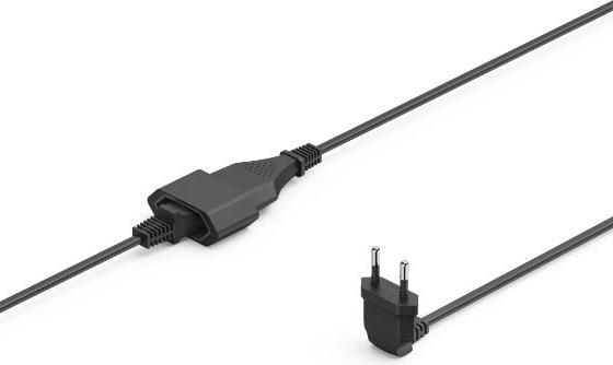 Produktbild Hama Verlängerungskabel mit gewinkeltem Eurostecker, für innen, 3 m, Schwarz (3 m)