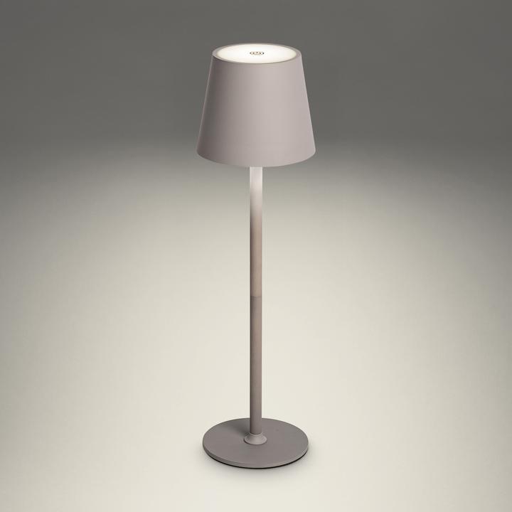 Produktbild Idena LED Tischleuchte Touch Metall grau 11x24/38cm Akku USB dimmbar 3 Modi Innen und Aussen