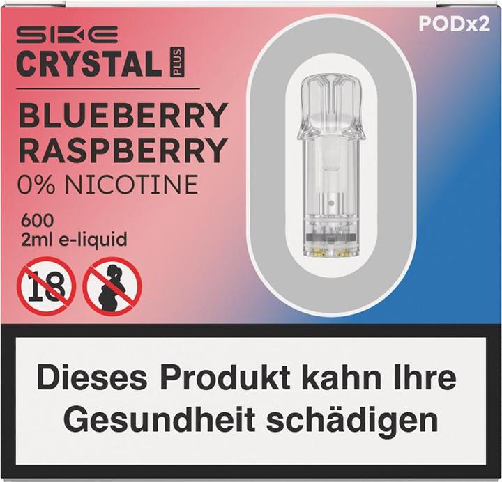 Actual product image SKE Crystal Plus Blueberry Rasperry - E-Pod refill - 2 pcs. à 2 ml (Bilberry, Raspberry)