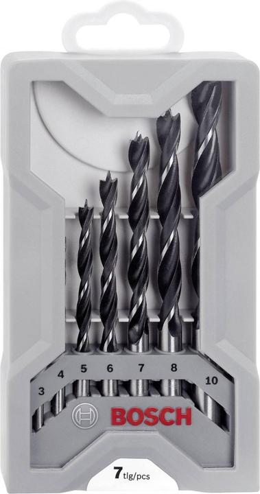 Produktbild Bosch Professional Zubehör PRO Wood Holzspiralbohrer-Set. 7-tlg. (8 mm, 10 mm, 4 mm, 3 mm, 5 mm, 6 mm, 7 mm)