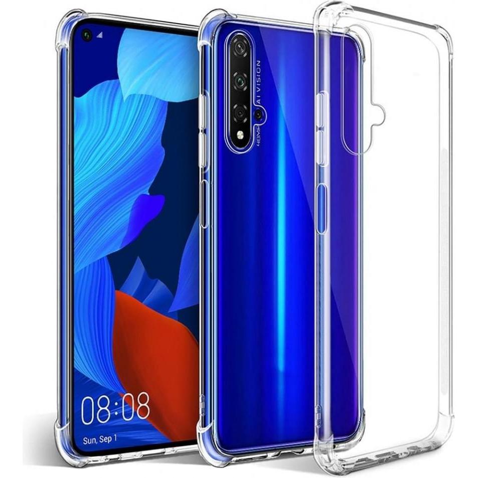 Screenguard Huawei Nova 5T Hülle Crystal Soft Airbag Bumper (Huawei Nova 5T), Smartphone Hülle, Transparent