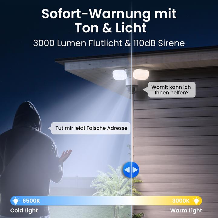 Actual product image Reolink Floodlight F850W 360° 4K WiFi Kamera (1920 x 1080 Pixels, 3840 x 2160 pixels)