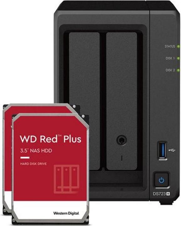 Actual product image Synology DS723+ (2 x 12 TB, WD Red Plus)