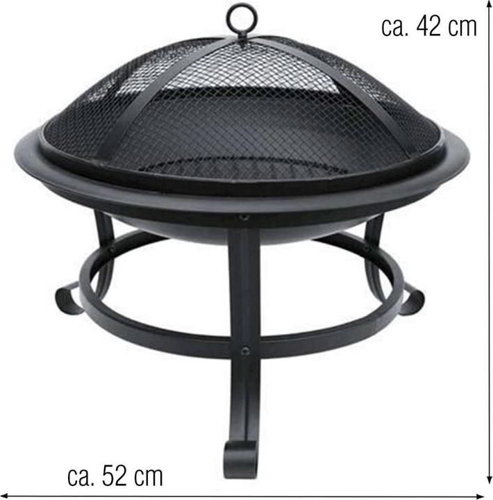 Image du produit Grafner Bol de feu avec grille pare-étincelles, crochet de feu et grille à charbon Corbeille à feu Ø 52cm (52 cm)