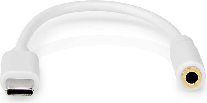 Actual product image Nedis CCGB65950WT01 USB Adapter USB 2.0 USB-C™ Male 3.5 mm Female 0.1 m Round Nickel-plated PVC White