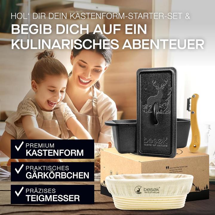 Produktbild Besok Gusseisen-Brotbackform mit Gärkorb & Teigmesser