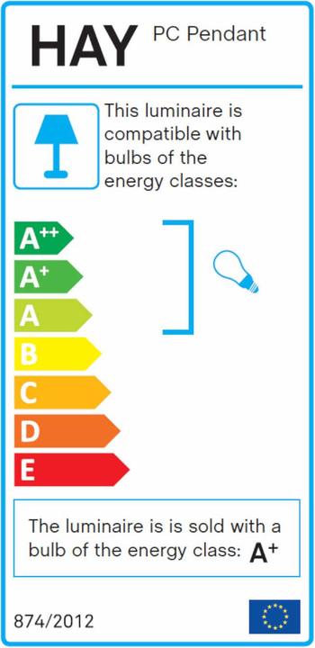 Energie-Label HAY PC Pendelleuchte L Soft Black alu (E27)