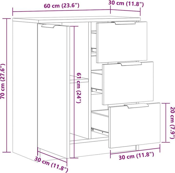 Produktbild vidaXL Sideboard (60 x 30 x 70 cm)