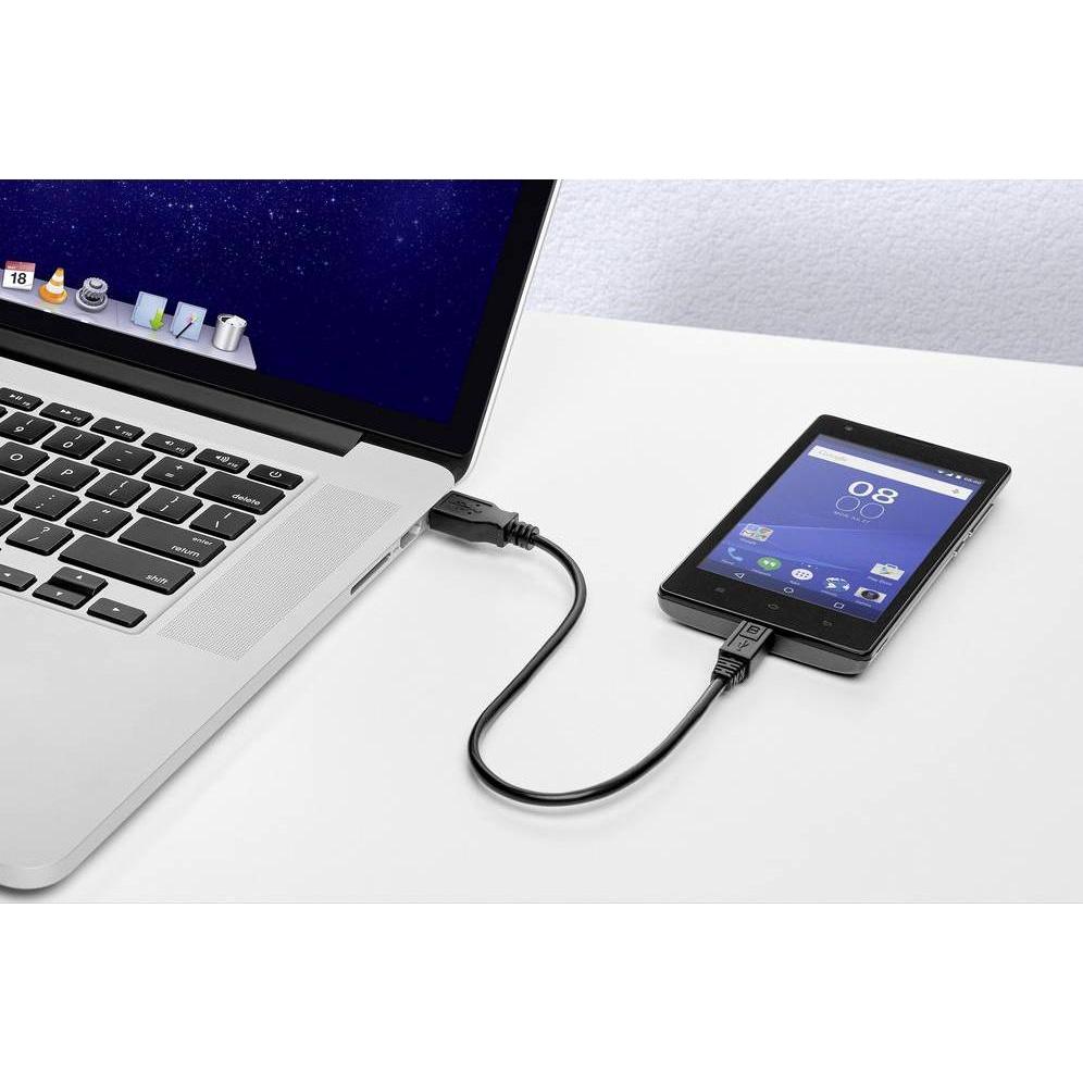Thumbnail - Renkforce USB 2 Anschlusskabel A/Micro-B 0.3 m (0.30 m, USB 2.0), USB Kabel
