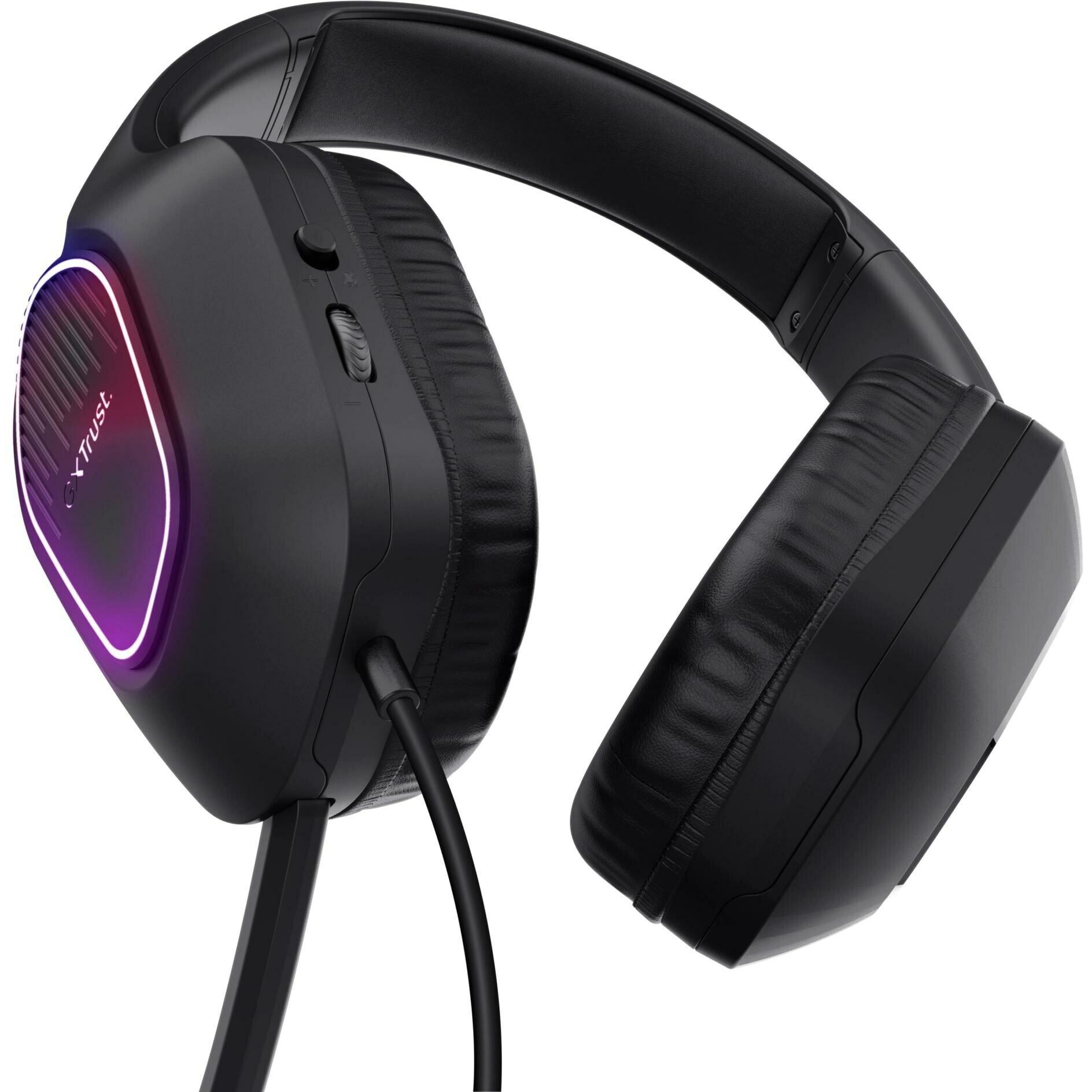 Thumbnail - Trust Gxt416 Zirox LED Headset Blk (Kabelgebunden), Gaming Headset, Schwarz