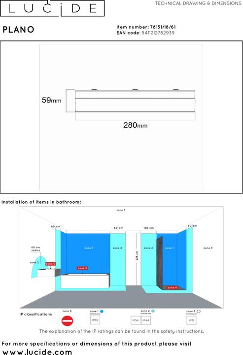 Immagine prodotto Lucide PLANO LED Deckenleuchte 16W dimmbar IP44 Steuerbare Lichtfarbe Modern Opal 78151/18/61