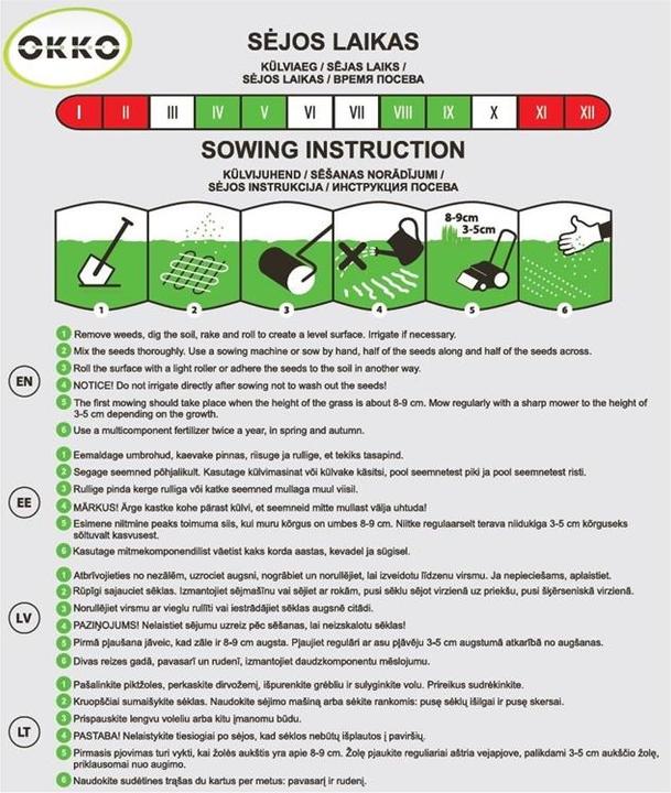 Productafbeelding Okko Lawn seeds Universal, 1 kg (Gazonzaad)