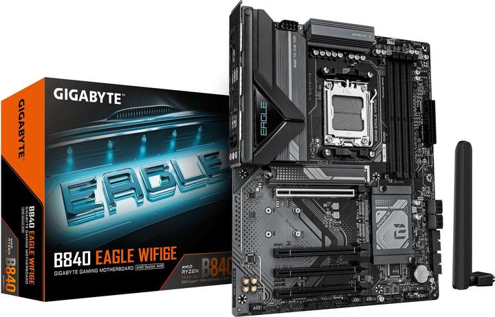 Actual product image Gigabyte MB GBT AMD AM5 B840 EAGLE WF6E (AM5, AMD B840, ATX)