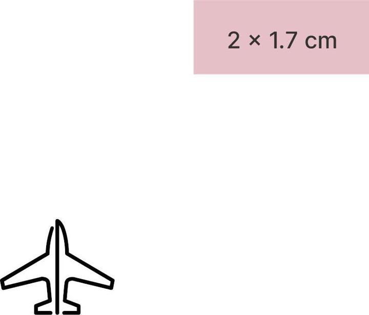 Actual product image minink Temporary tattoo - Minimalist aeroplane