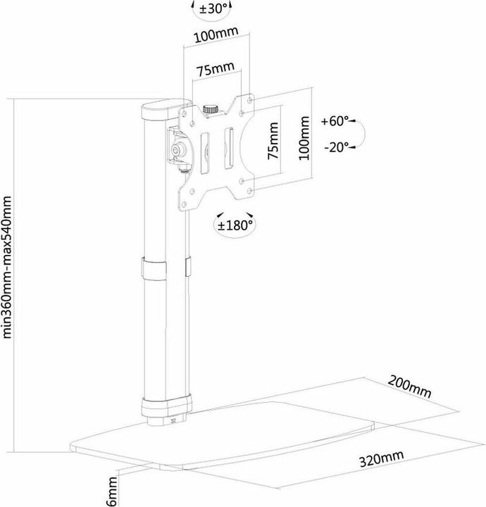 Image du produit Neomounts FPMA-D890WHITE (Tables, 30", 6 kg)