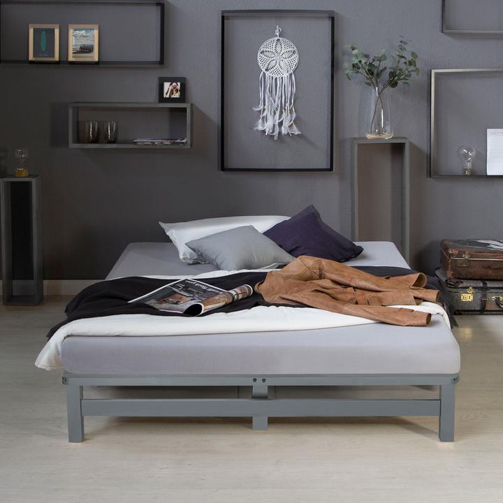 Immagine prodotto Jamb Letto a pallet Letto in legno 140x200cm in legno massiccio grigio (140 x 200 cm)