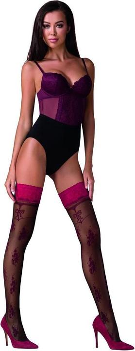 Produktbild Passion halterlose Strümpfe ST119 schwarz/rot - 5 (XXL)
