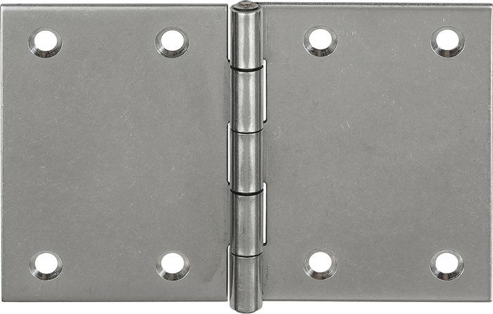 Actual product image Vormann Hinge 1.4301 10504 Height 50 mm Width 75 mm Thickness 1.2 mm Stainless steel rolled, wide