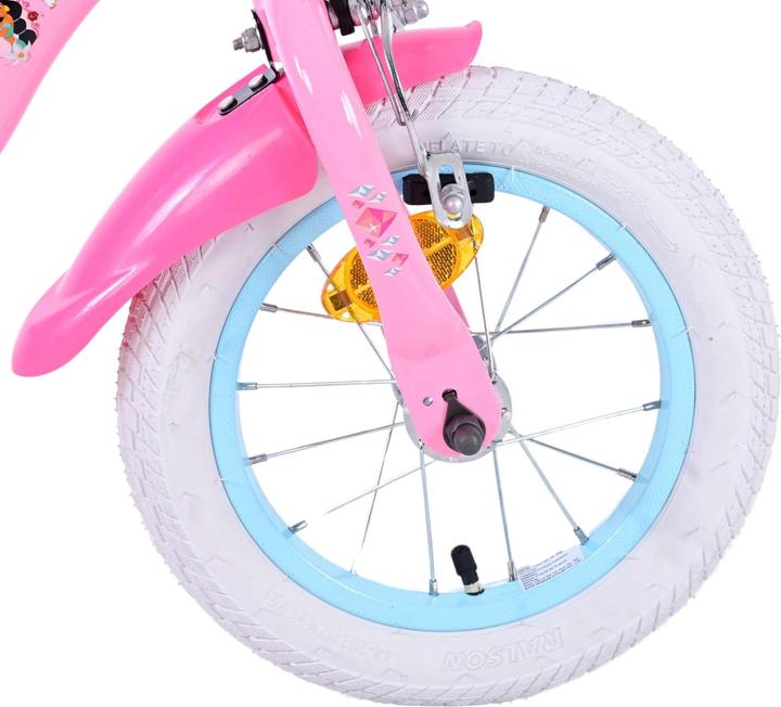 Productafbeelding Disney Princess 12 inch kinderfiets roze - Prinsessenfiets met afneembare zijwieltjes en 2 (12")