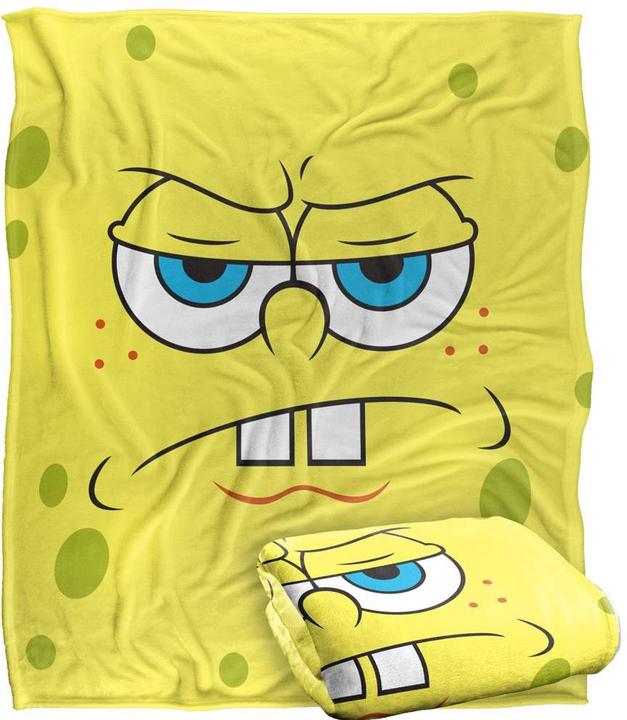 Spongebob Squarepants Verärgertes Gesicht Decke Seidig Supersoft (152 x 127 cm)