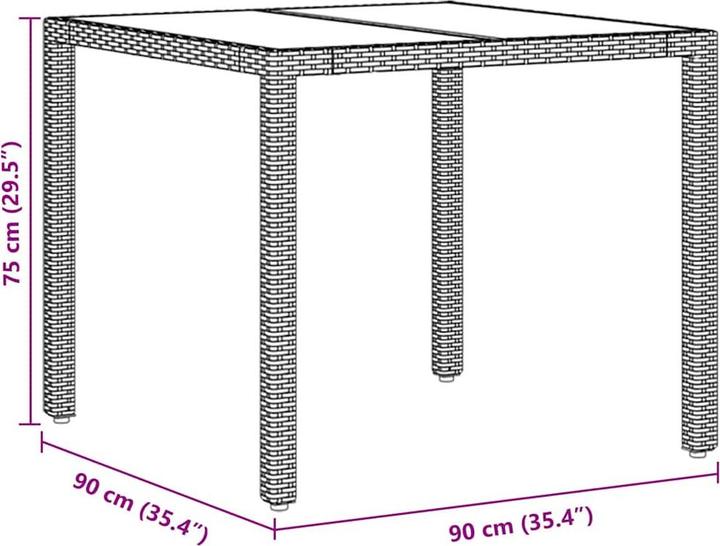 Produktbild vidaXL Garten-Esszimmer-Set (90 x 90 x 75 cm)
