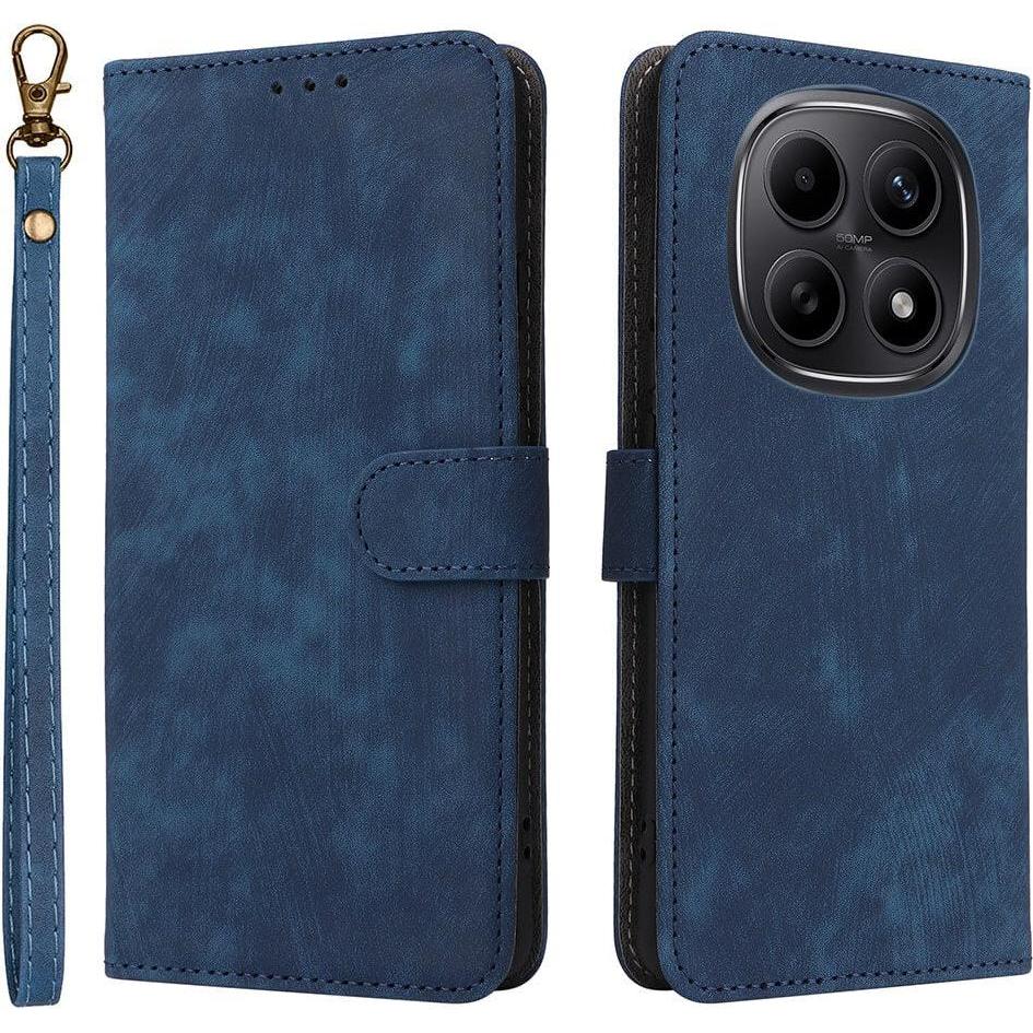 Cover-Discount Xiaomi Redmi Note 15 5G - Ledertasche mit RFID Blocker (Xiaomi Redmi 15 5G), Cover smartphone, Blu