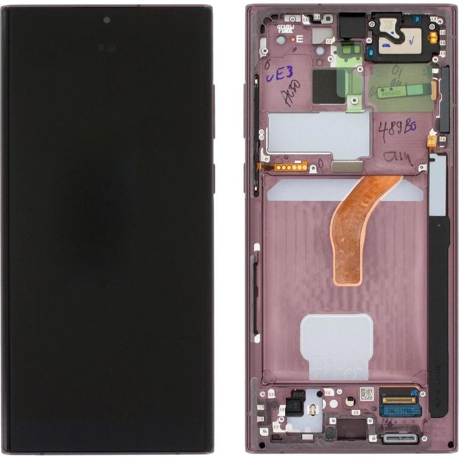 Samsung Galaxy S22 Ultra LCD Display Original - Burgundy (Display, Galaxy S22 Ultra), Mobilgerät Ers