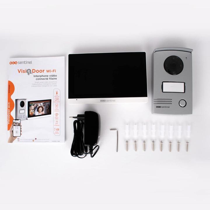 Actual product image SCS Sentinel Video Door Intercom with 7-Inch Touchscreen, Cable Phone, Wall Mount, Screws (Wireless)