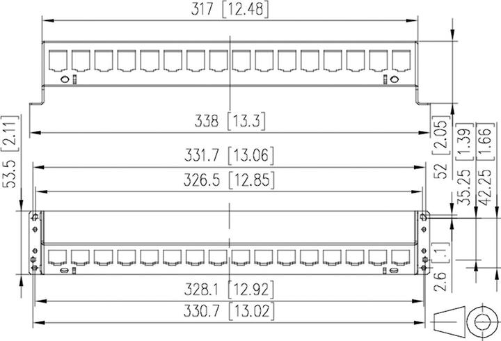 Produktbild Metz Connect 130927-1600-E SmartConnect Patchpanel 16 Port MC-Modul