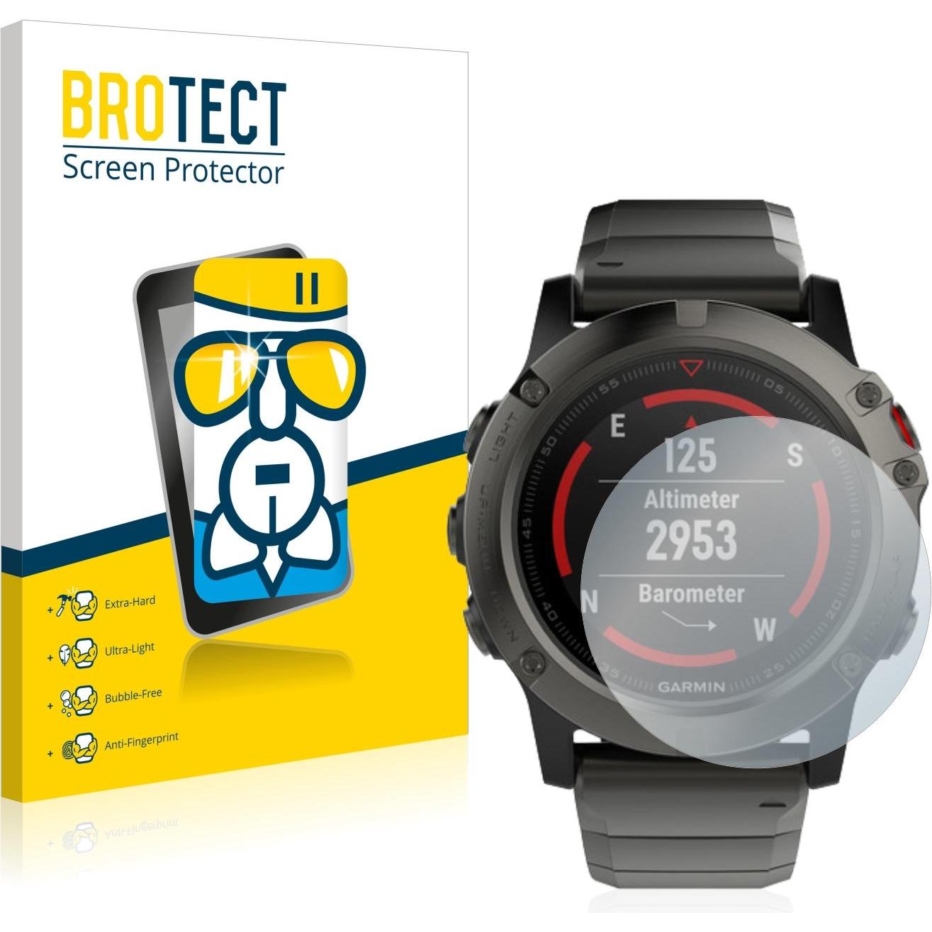 BROTECT AirGlass Panzerglasfolie, Smartwatch Schutzfolie, Transparent