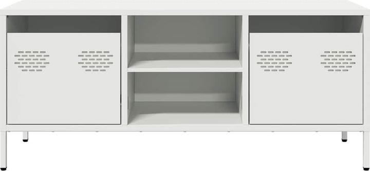 Produktbild vidaXL TV Schrank Fernsehtisch Fernsehschrank Lowboard Weiss Kaltgewalzter Stahl (39 x 39 x 43.5 cm)