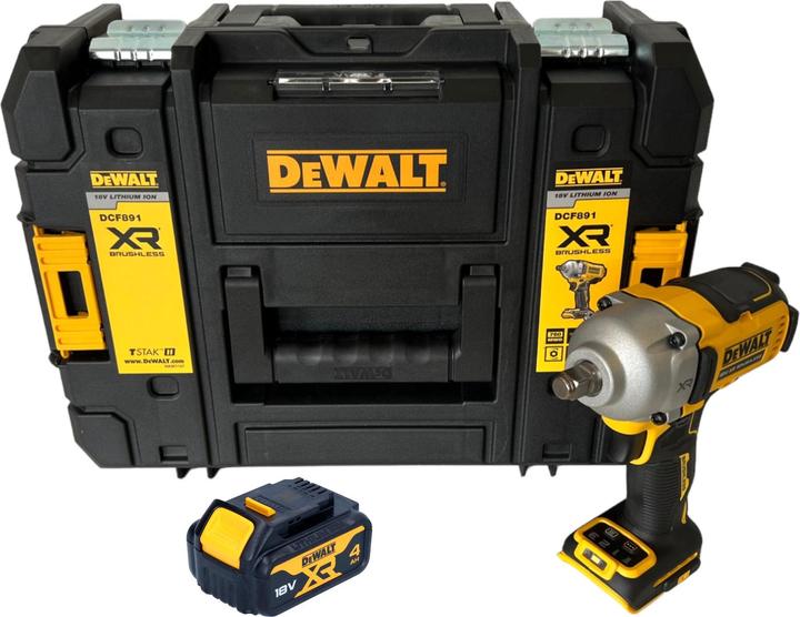 Produktbild DeWalt DCF 891 NT Akku Schlagschrauber 18 V 1084 Nm 1/2" Brushless + 1x Akku 4,0 Ah + TSTAK - ohne (Akkubetrieb)