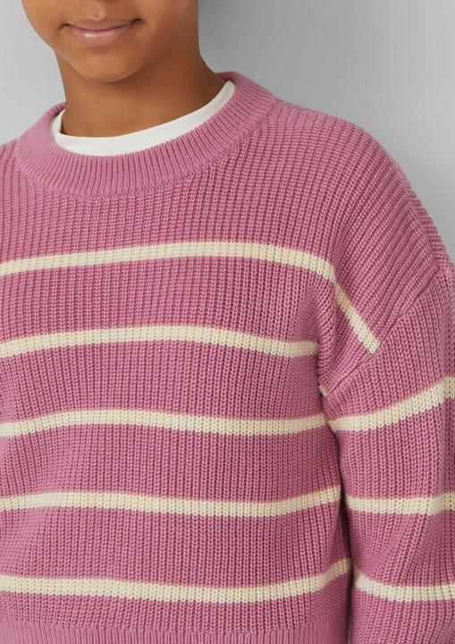 Produktbild s.Oliver Strickpullover Strickpullover im Boxy Fit mit Streifenmuster (146, 152)