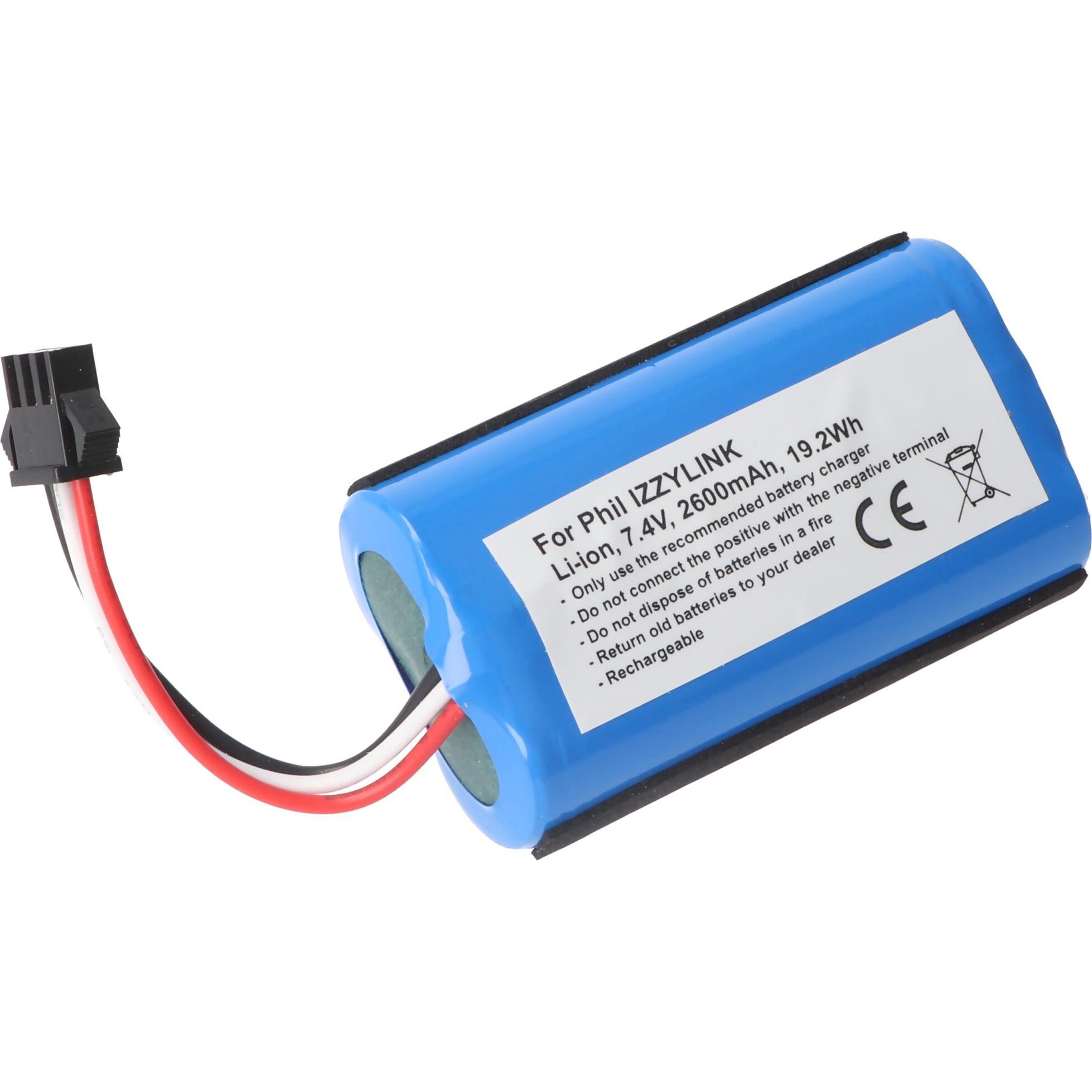 Thumbnail - XCell Akku passend für Philips IZZYLINK, Li-Ion, 7,4V, 2600mAh, 19,2Wh (Ersatzfernbedienung), Audio Zubehör, Blau