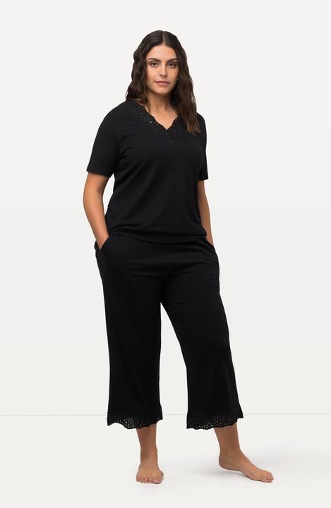 Produktbild Ulla Popken Pyjama, Lochstickerei, Halbarm, Modalmix (50, 52)