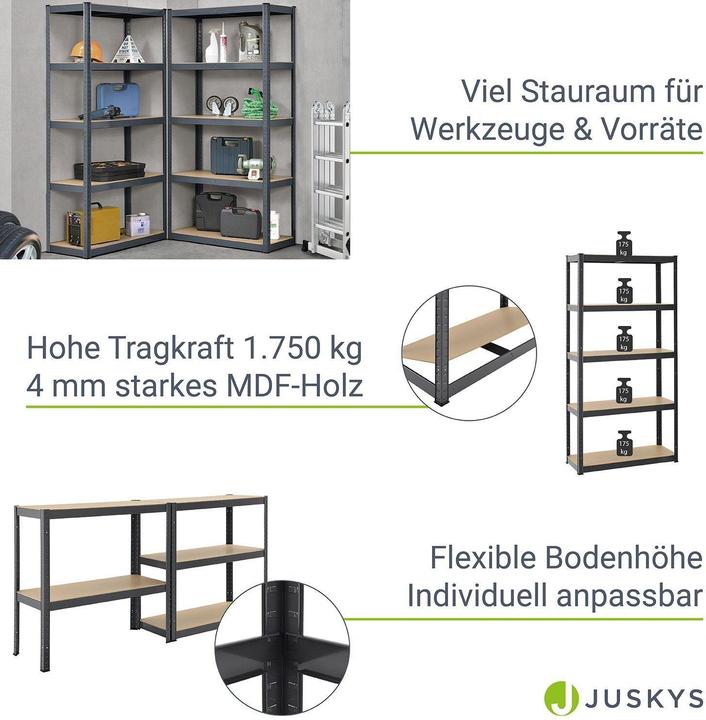 Image du produit Juskys 2er Set Lagerregal Basic