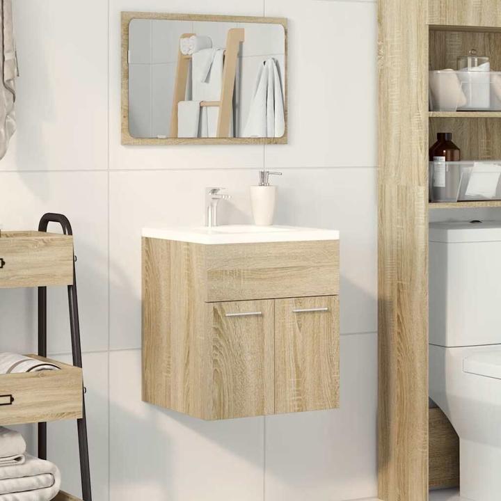 Image du produit VidaXL Armoire pour lavabo Chêne Sonoma 41x38,5x46 cm Matériau dérivé du bois