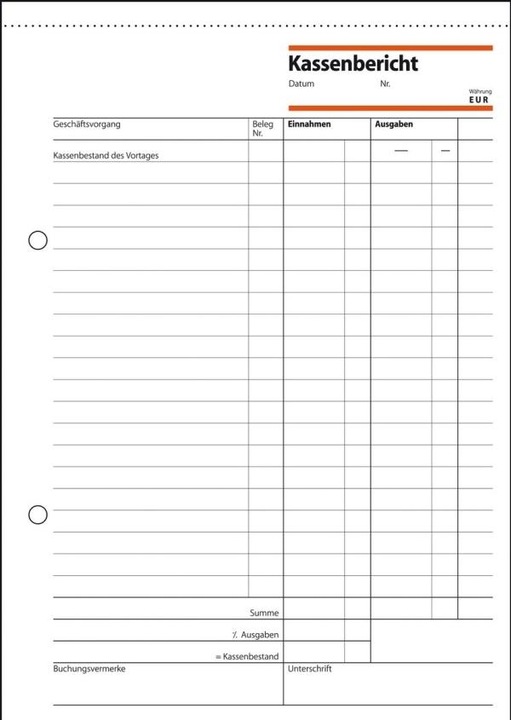 Produktbild Sigel Kassenbericht/Bestandsrechnung Formularbuch (50 x)