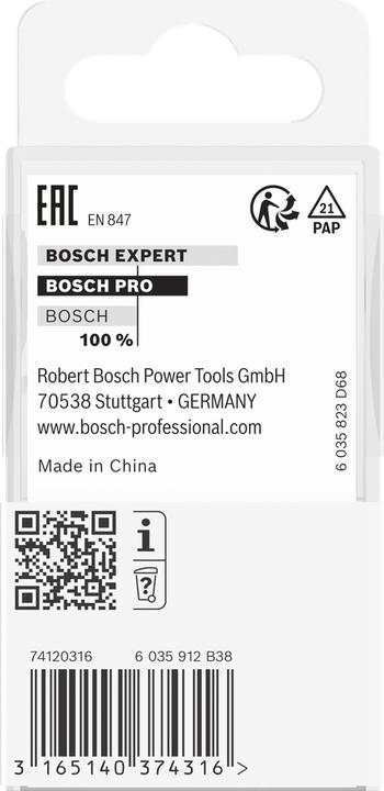 Immagine prodotto Bosch Professional Zubehör Fresa per arrotondare 6 mm. R1 12,7 mm. D 38,1 mm. L 18,6 mm. G 60 mm