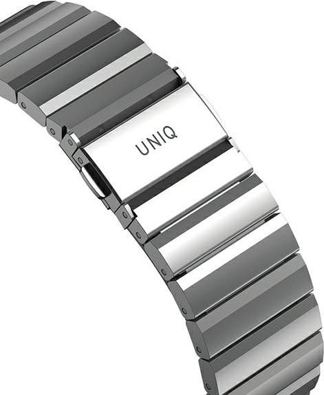Produktbild Uniq pasek Strova Apple Watch 42/44/45/ 49mm Series 1/2/3/4/5/6/7/8/SE/SE2/Ultra Stainless Steel sre (Edelstahl, 3, 4, 9, Ultra)