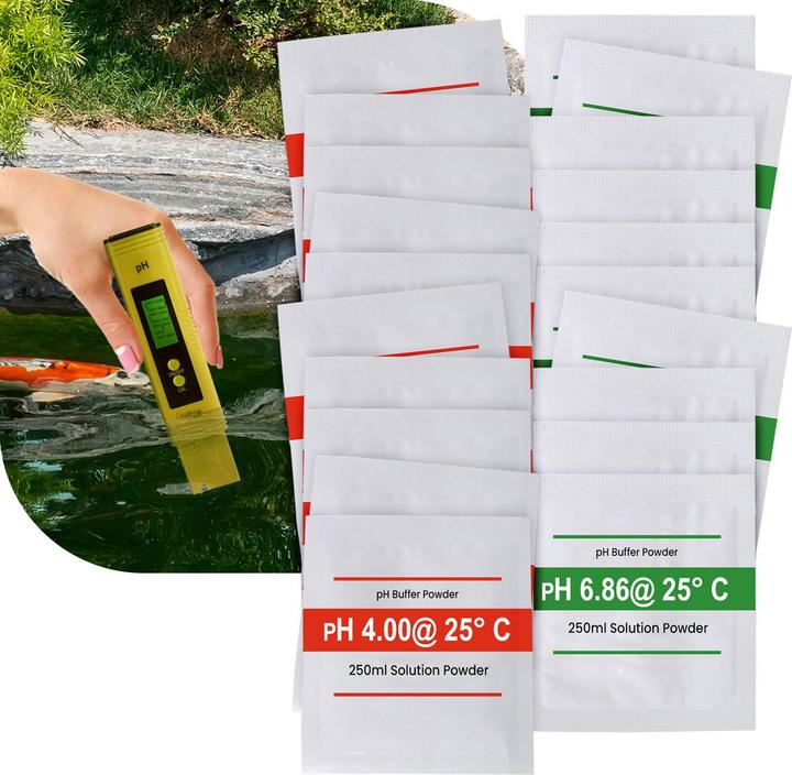 Produktbild Ideoon Professionelles 20er-Set pH-Kalibrierlösungen, Hochpräzise pH 4.00 & pH 6.86 Pufferlösung