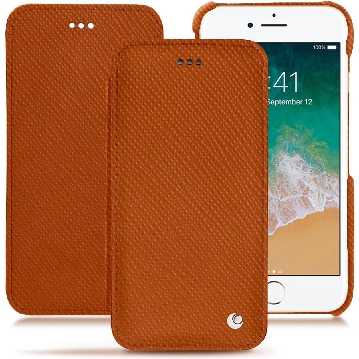 Noreve Lederschutzhülle horizontal (Apple iPhone 7), Smartphone Hülle, Orange