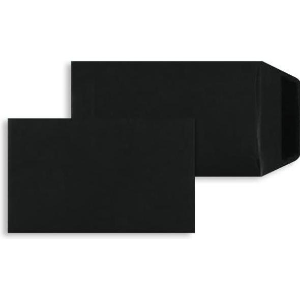 Blanke, Versandtasche + Luftpolstertasche, Versandtaschen 65x105mm 120g/qm gummiert VE=100 Stück schwarz (100 x)
