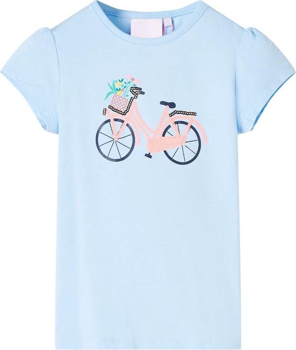 Produktbild vidaXL Kinder-T-Shirt Hellblau 128,Material: 95 % Baumwolle. 5